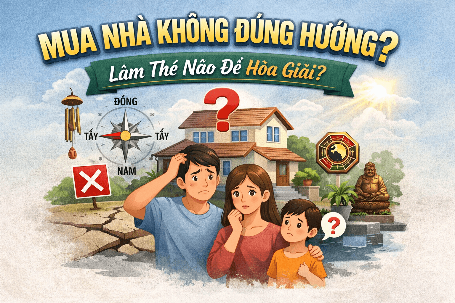 Mua nhà sai hướng, sao giải quyết.